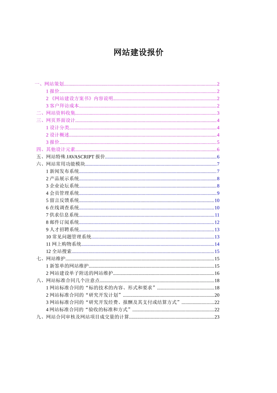 试谈网站建设报价_第1页