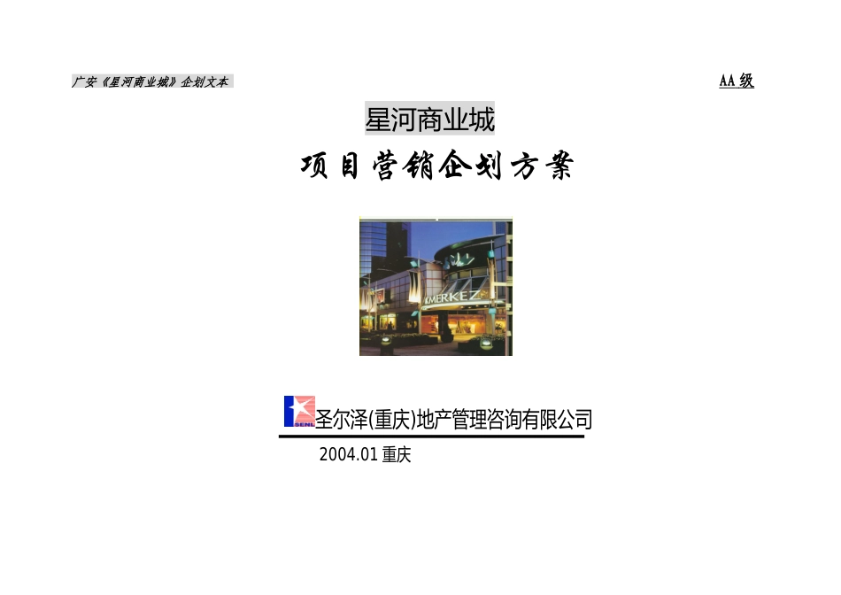 星河商业城-项目营销企划方案(上)_第1页