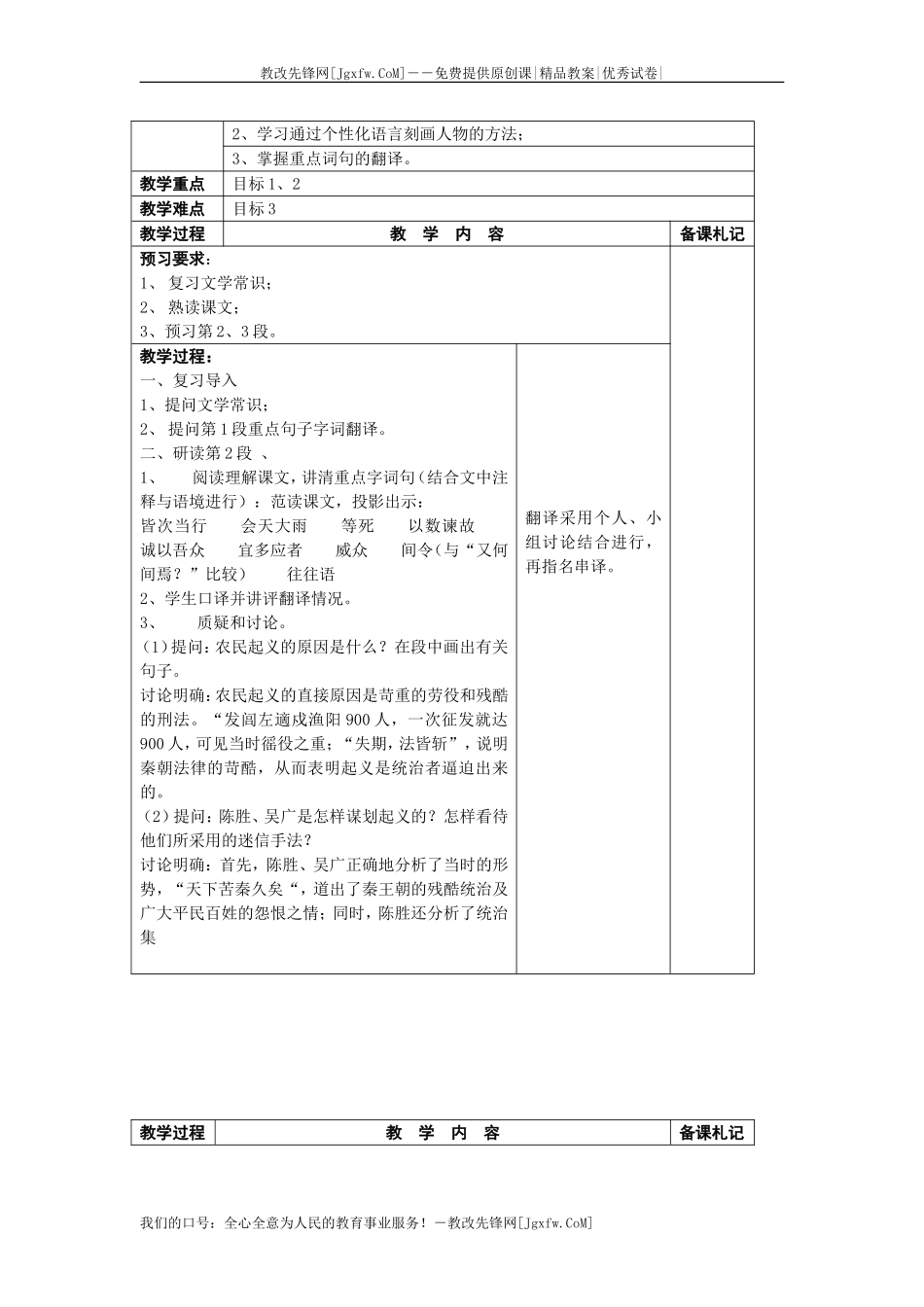 《陈涉世家》学案_第3页