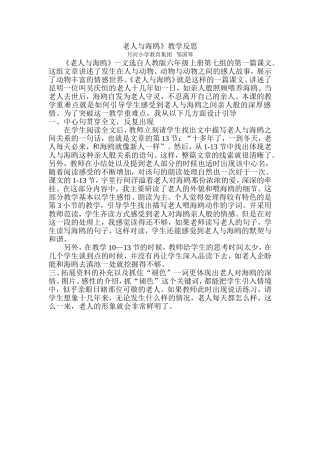 老人与海鸥反思