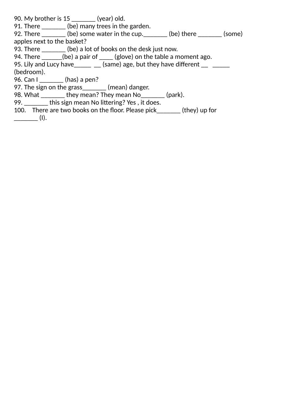 六年级复习(适当形式填空)_第3页