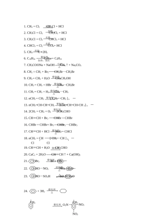 高中有机化学方程式总结(绝对全)