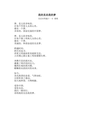 我的吴忠我的梦