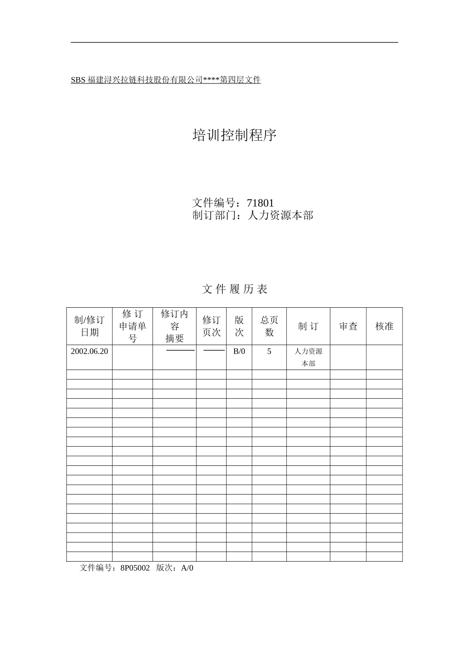 培训控制程序及权责_第1页