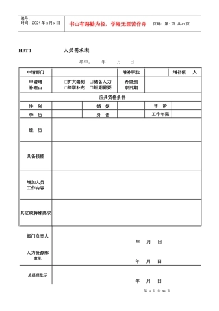 人力资源-2022hr表格大全