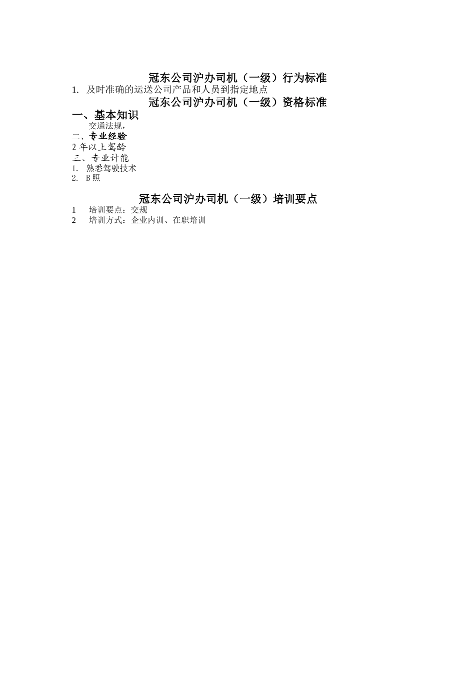 冠东公司沪办司机任职资格_第1页