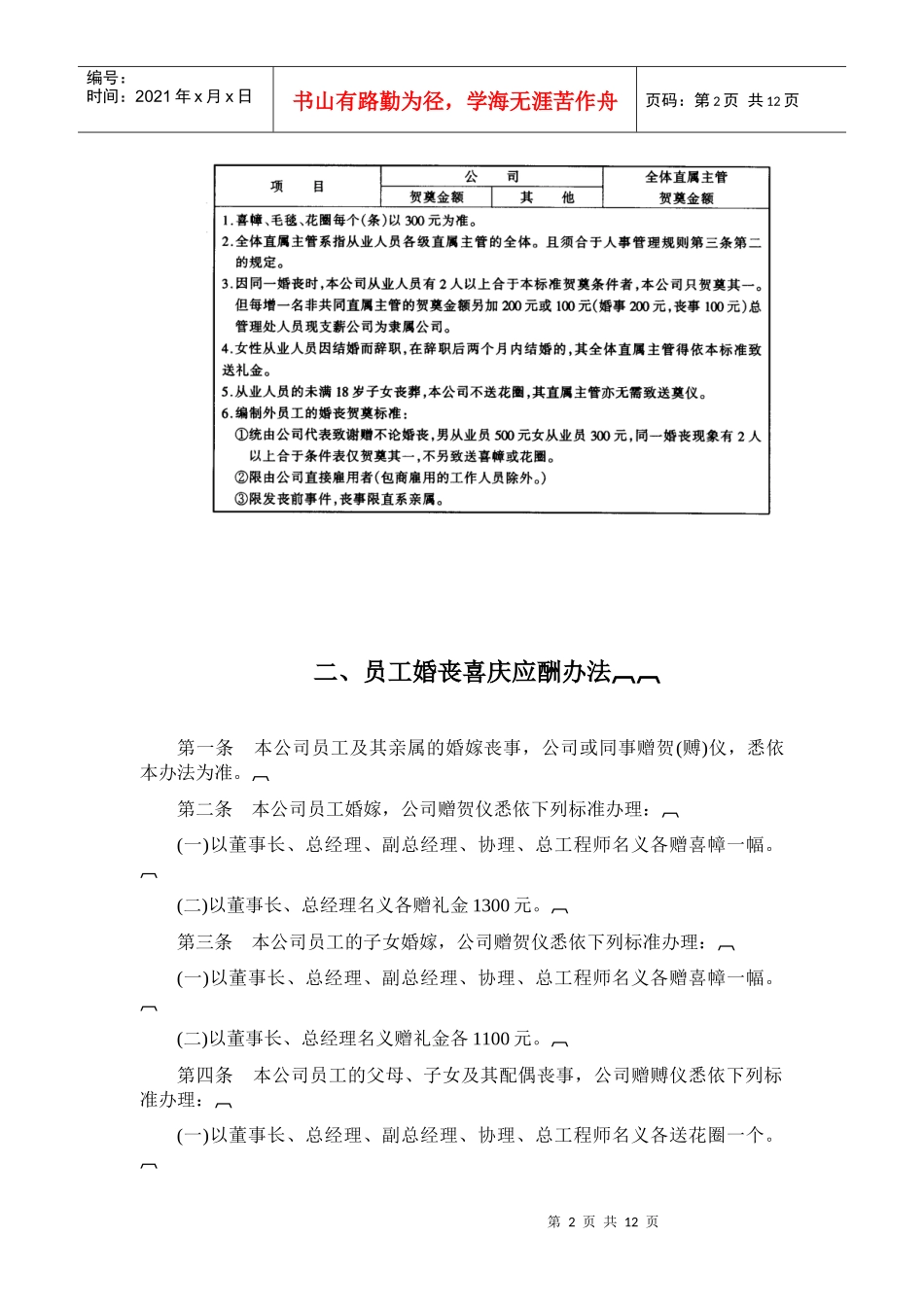 公司员工婚丧住房福利制度_第2页