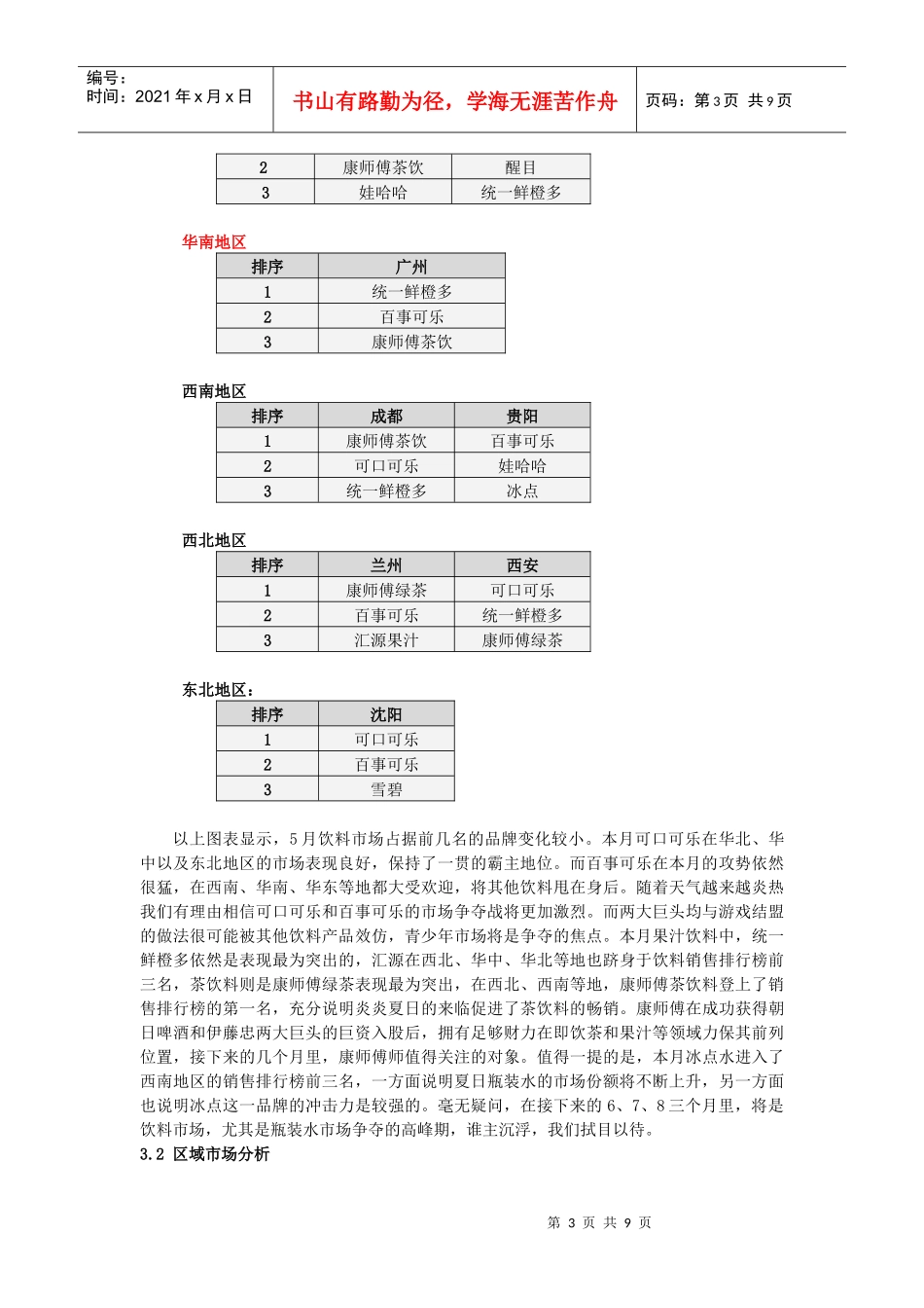 饮料行业市场分析报告(5月)_第3页