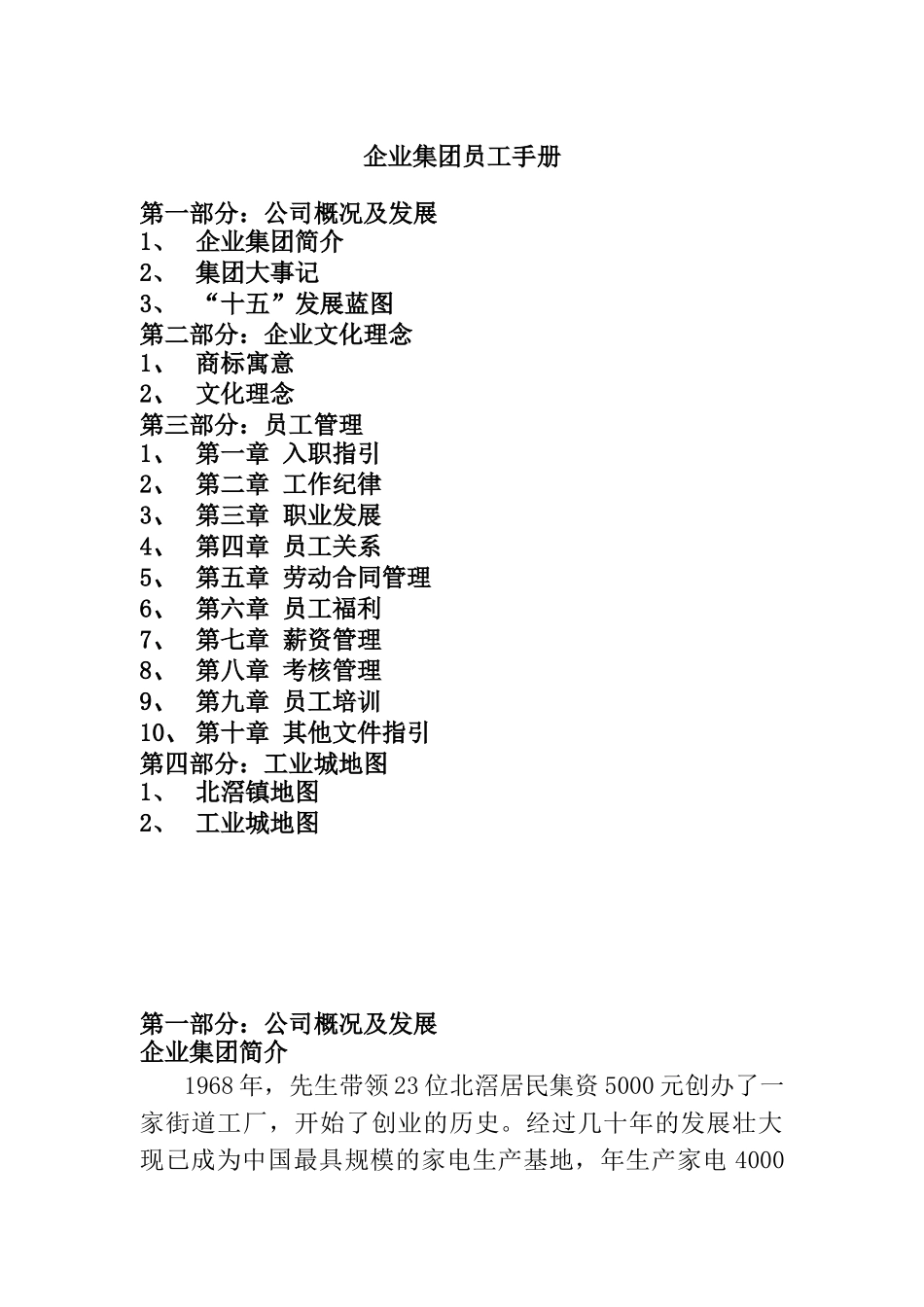 某某集团员工管理手册_第1页