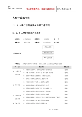 人事行政部考核