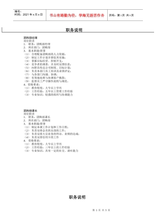 团购职务说明