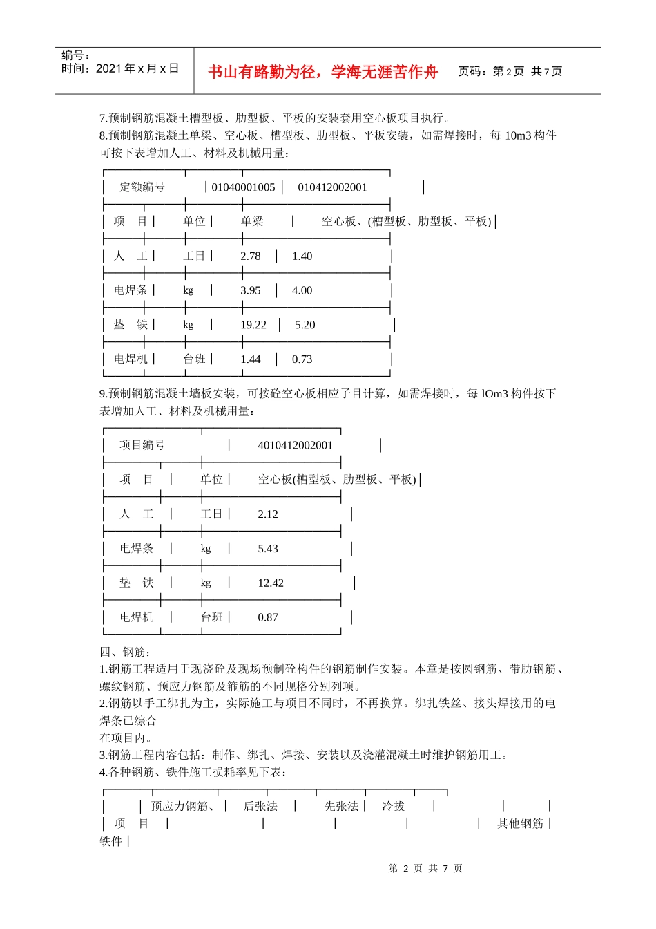 辽宁省建筑定额混凝土工程计算规定_第2页