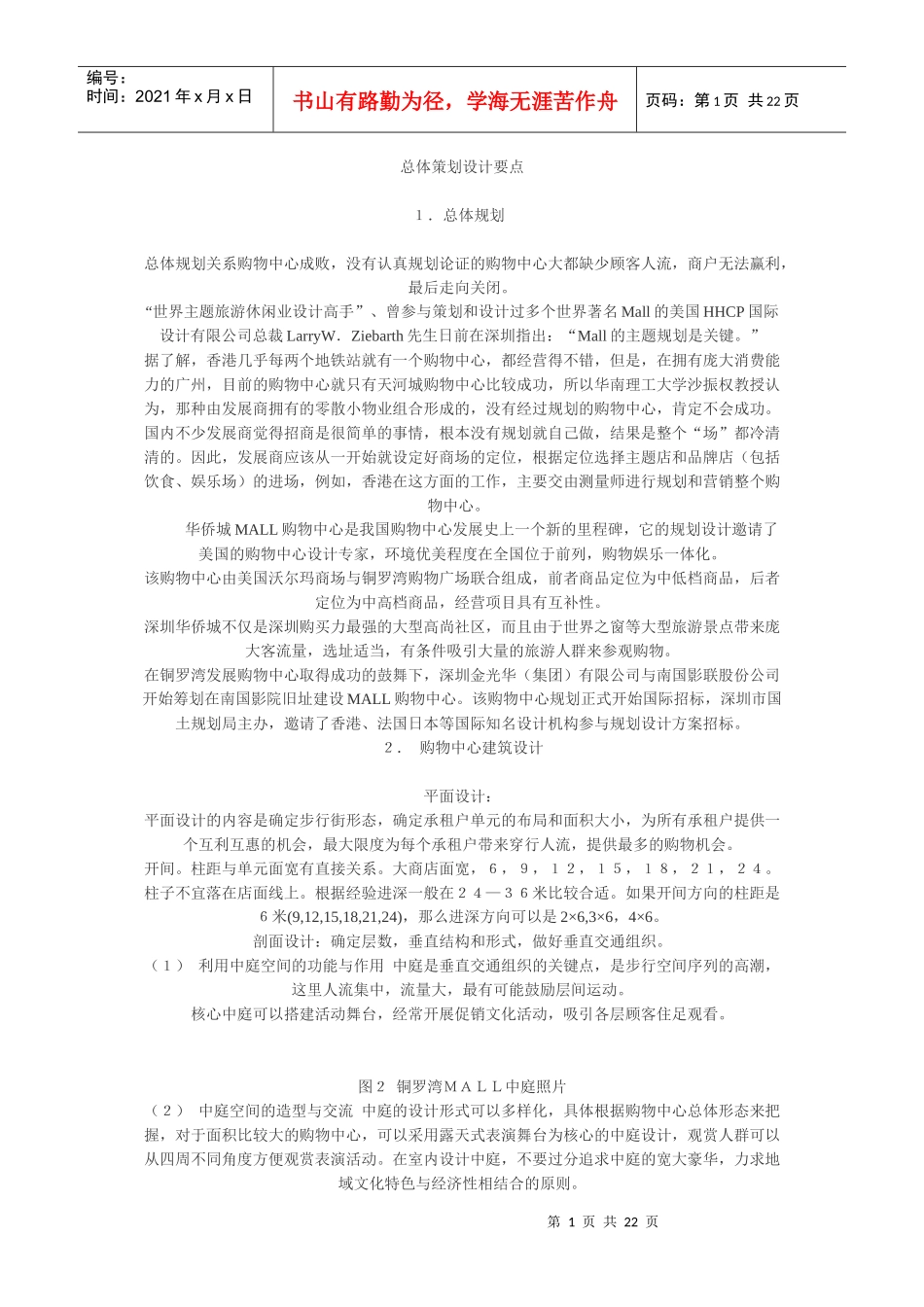 购物中心总体策划设计要点_第1页