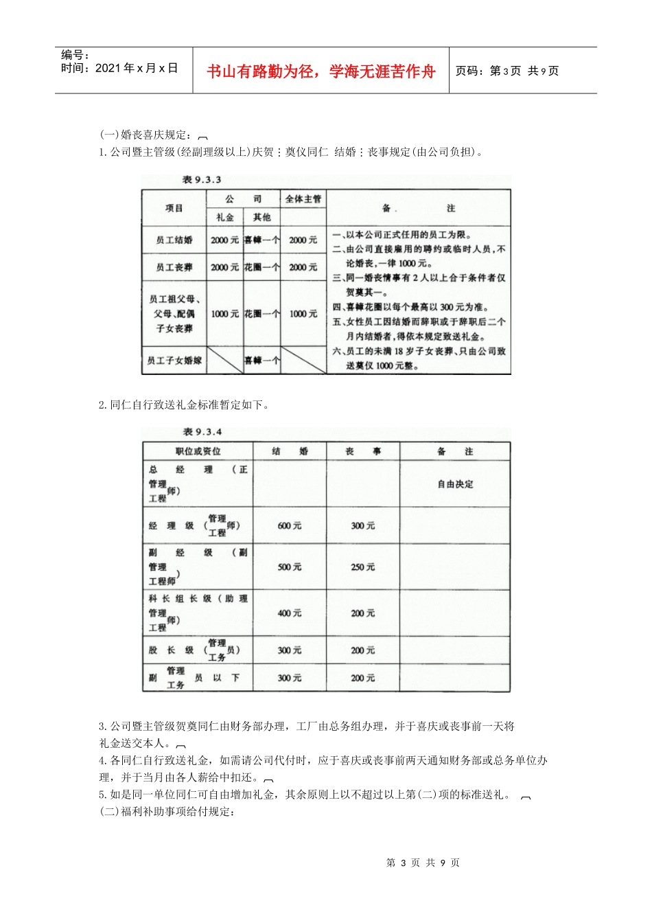 员工婚丧、住房福利制度_第3页