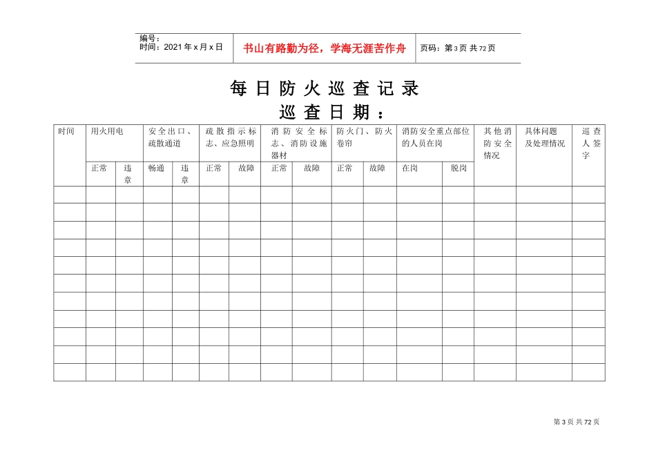防火巡查记录本_第3页