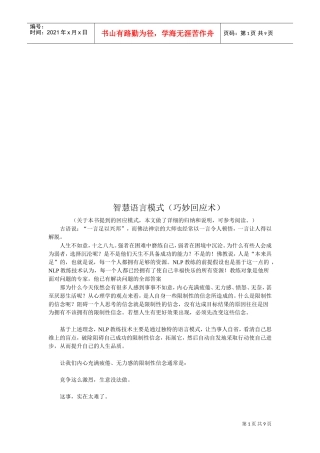 智慧语言模式概述