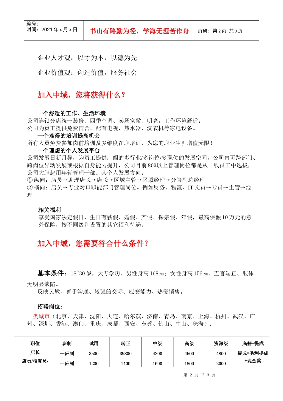 中域电讯连锁股份有限公司招聘简章_第2页