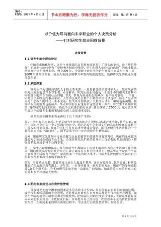 针对研究生就业困难背景