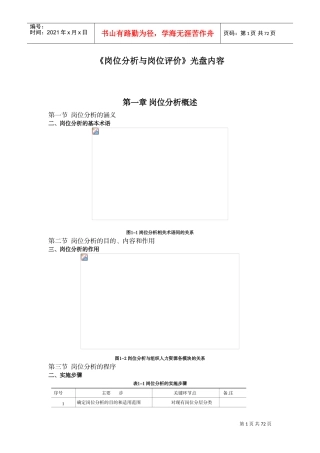 岗位分析与岗位评价适应范本