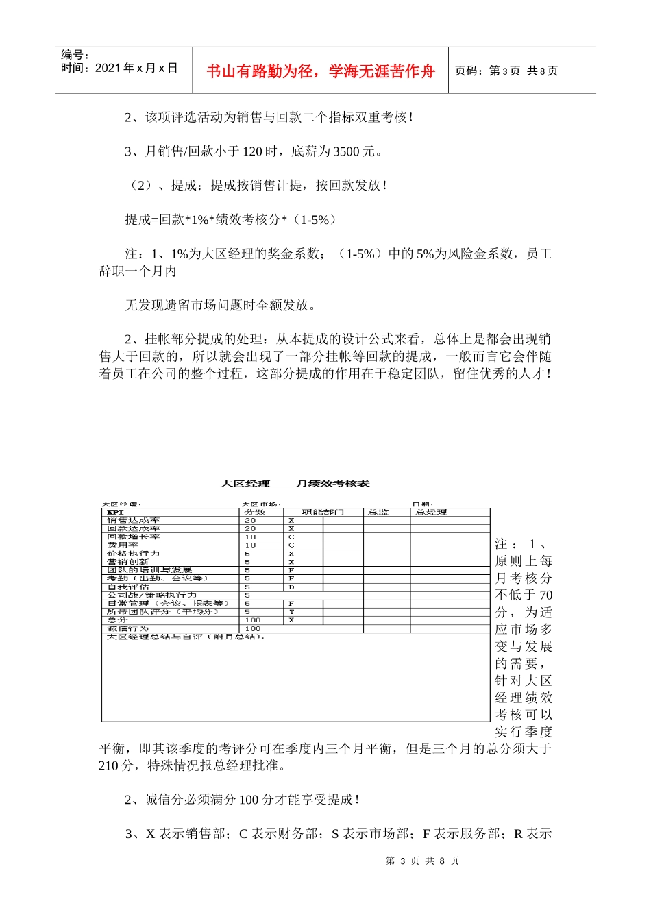 大区经理薪资管理与绩效管理方案_第3页