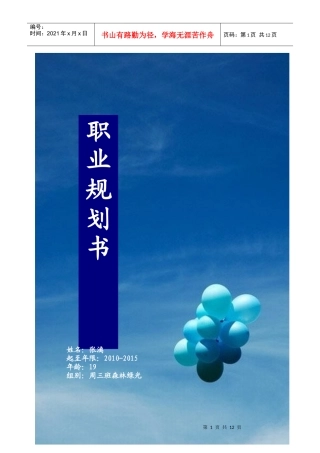 大学生职业规划设计模板