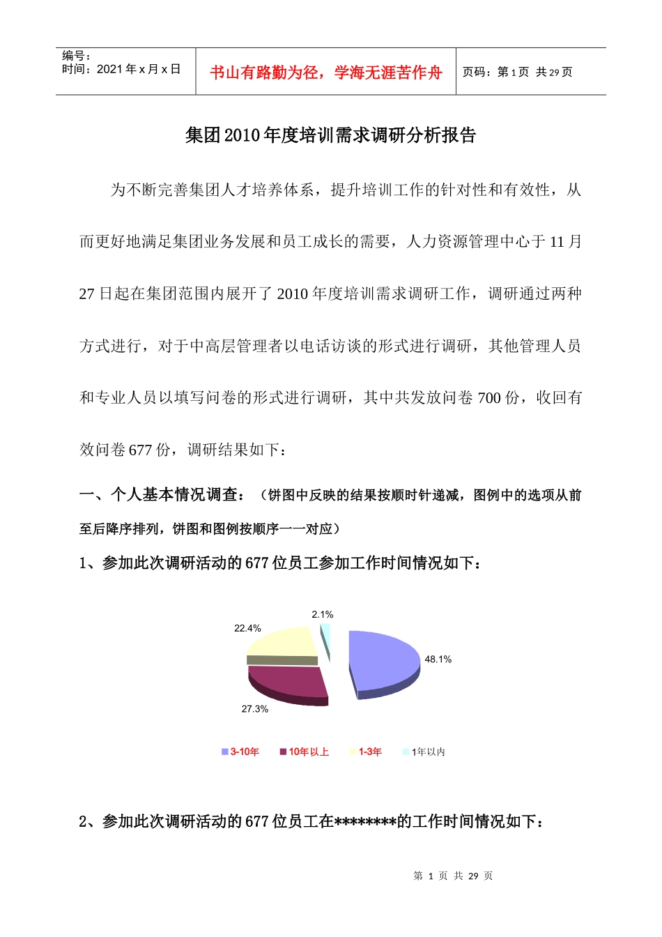 集团某某年度培训需求调研分析报告_第1页