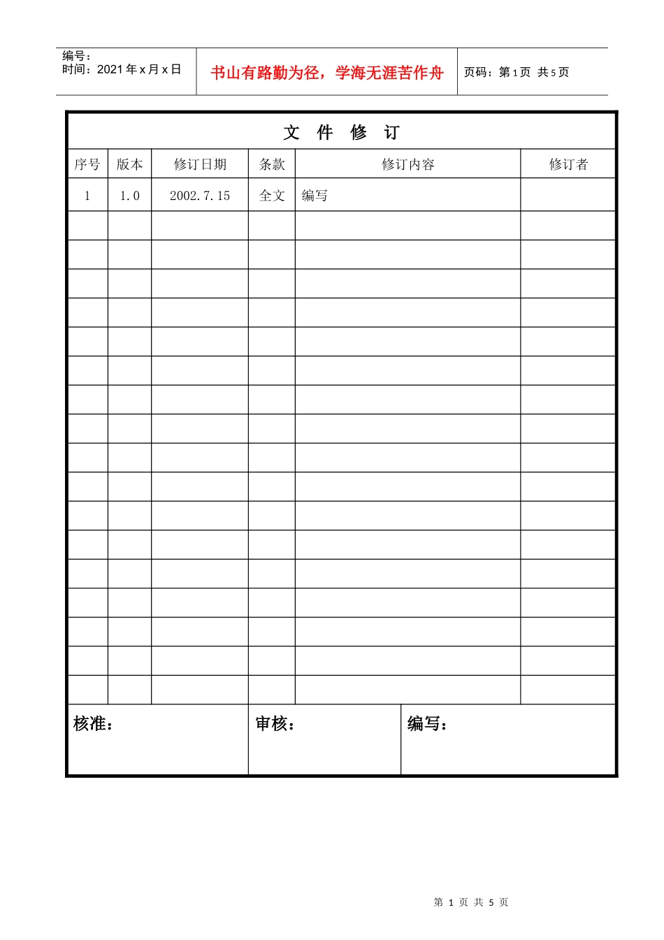 基础设施和工作环境管理程序_第1页