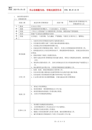 岗位职务说明书