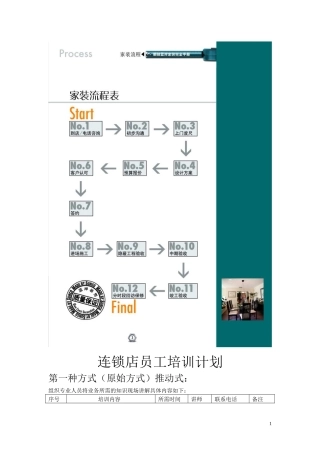 连锁店员工培训计划