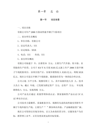 轮胎行业可行性报告