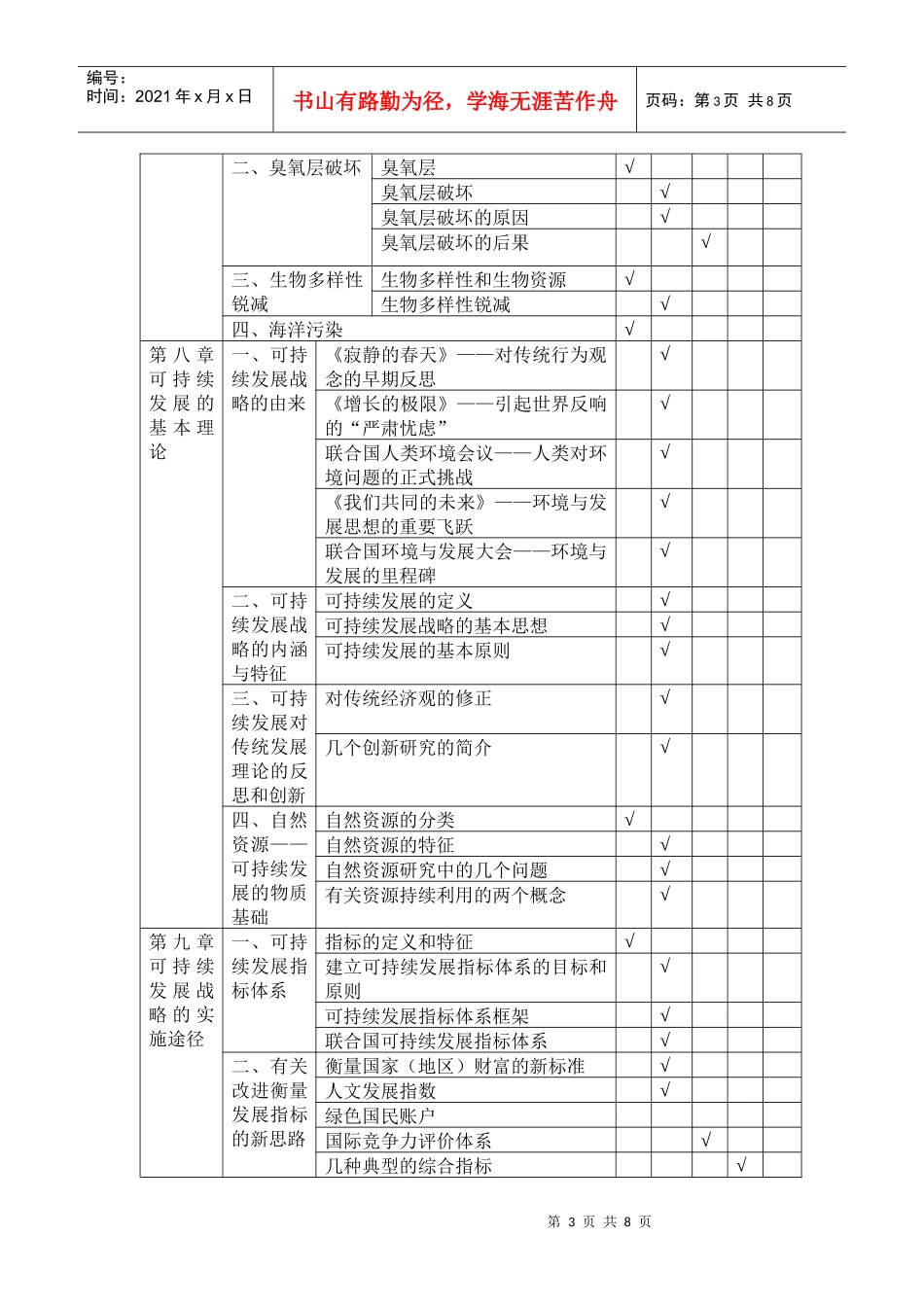 《环境保护与可持续发展》考试大纲_第3页