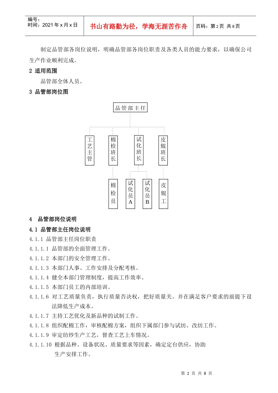 品管部岗位说明_第2页