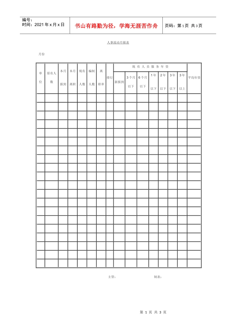 人事流动月报表_第1页