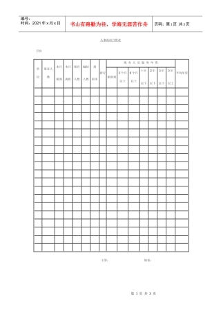 人事流动月报表