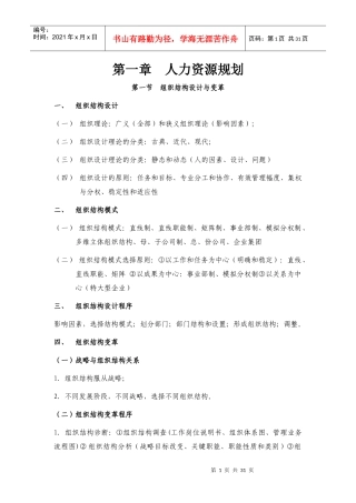 人力资源框架培训手册