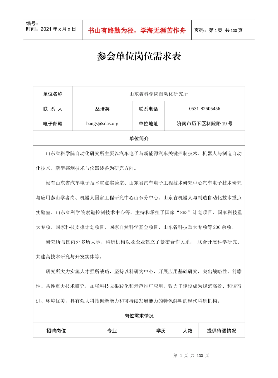 参会单位岗位需求表_第1页