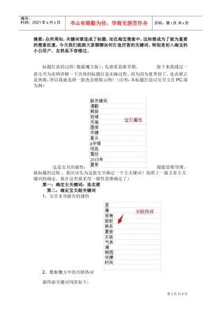 运营技巧超级干货，六步打造100好标题(DOC6页)