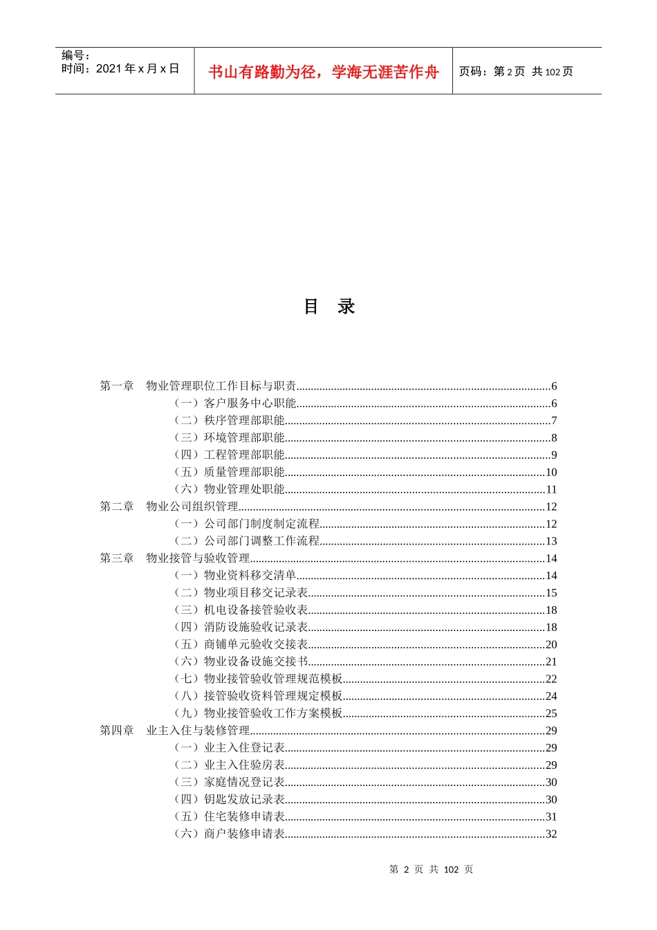 物业管理各岗位职责工作手册_第2页