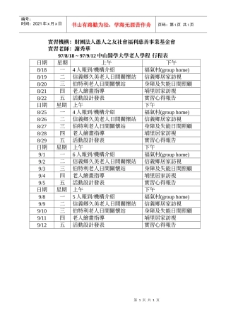 实习机构财团法人愚人之友社会福利慈善事业基金会