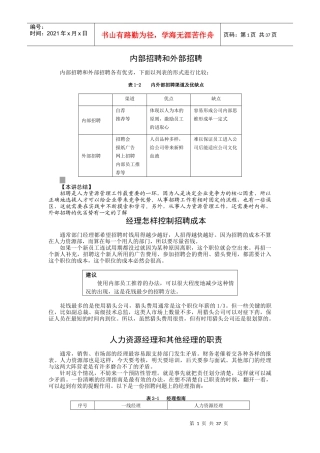 内部招聘和外部招聘