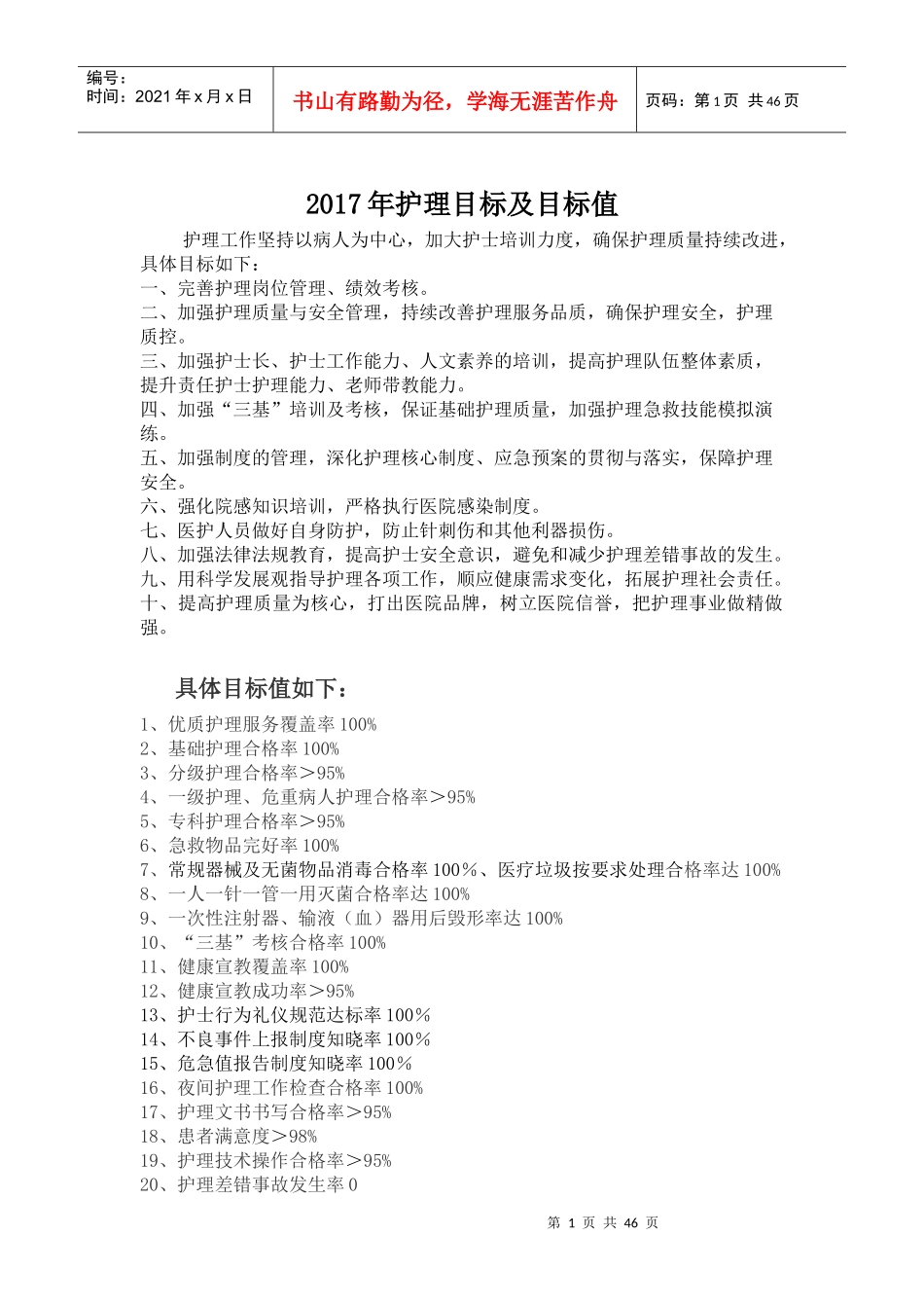 人力资源-20222017年护士长工作手册_第1页
