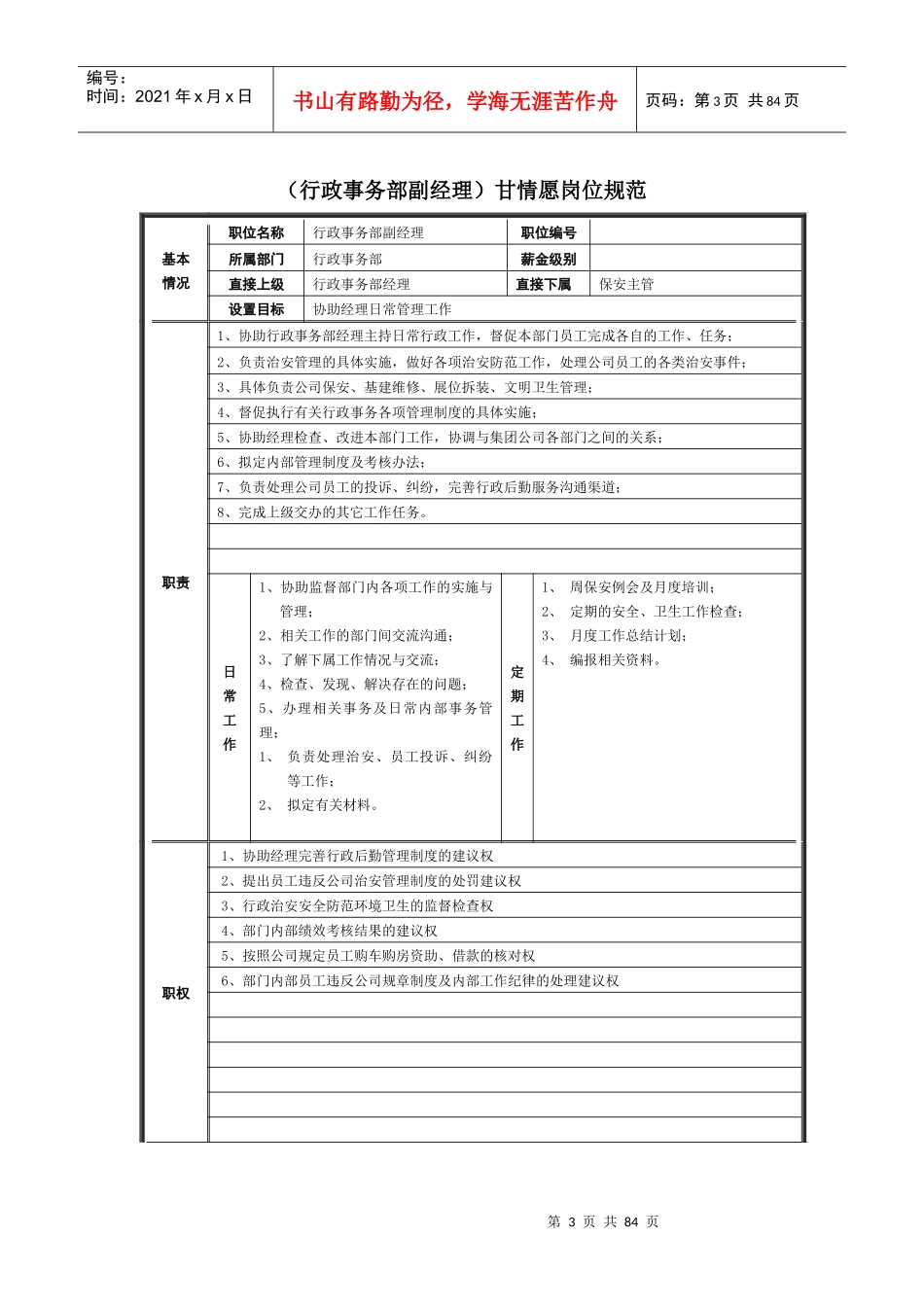 岗位说明书__行政事务部_第3页