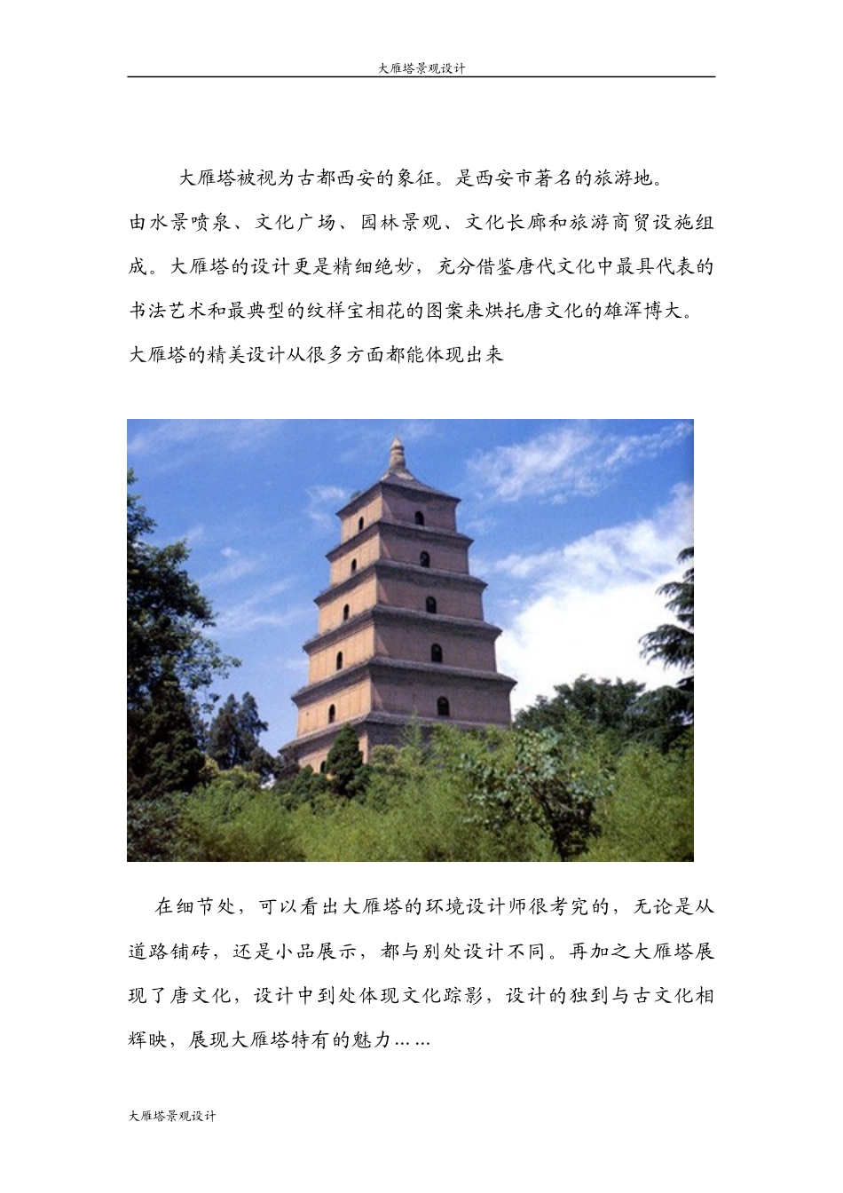 大雁塔环境设计报告_第1页