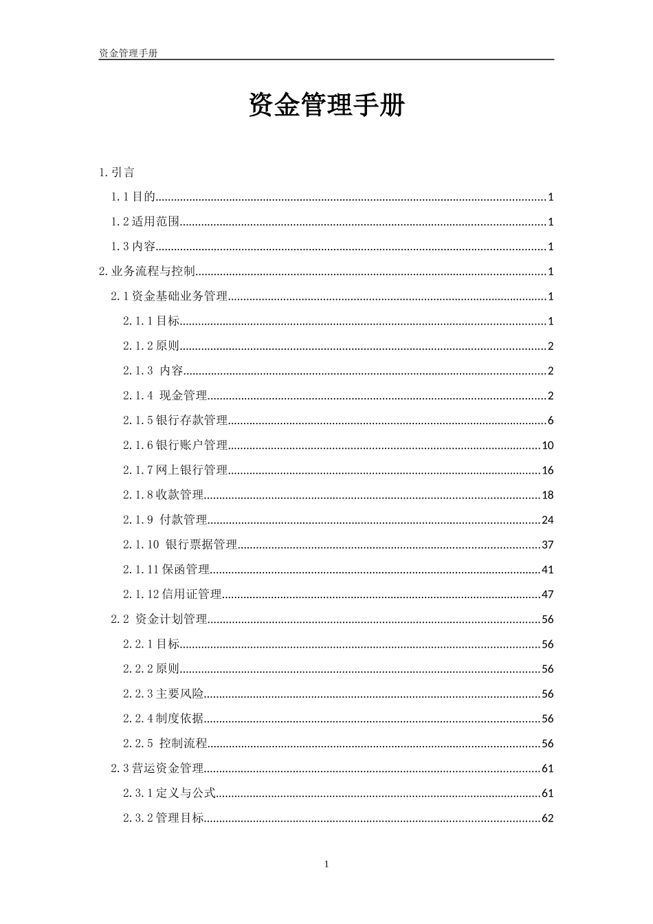 资金管理手册范本_第1页