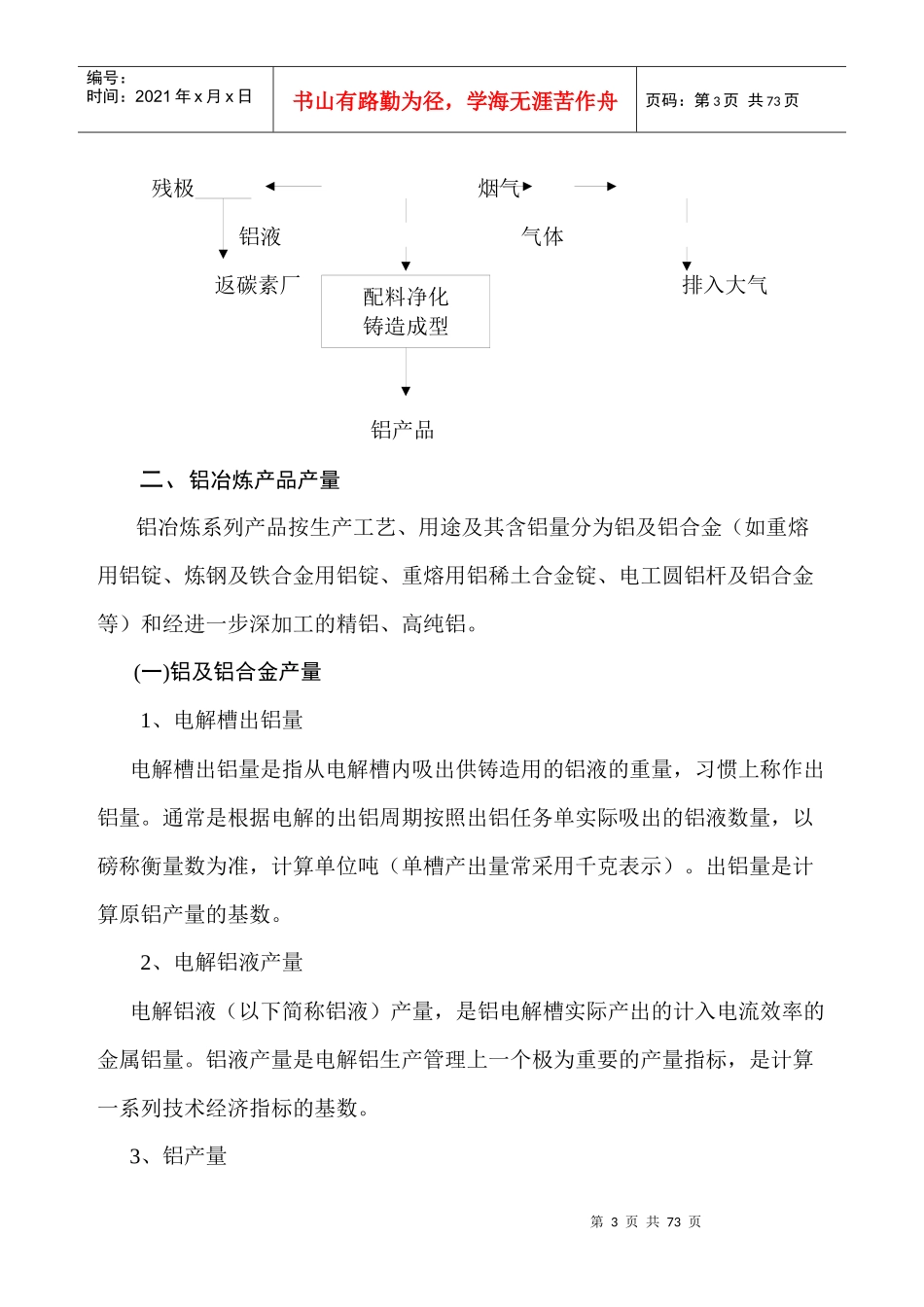 铝行业产品经济指标目录及计算方法（推荐doc65）_第3页