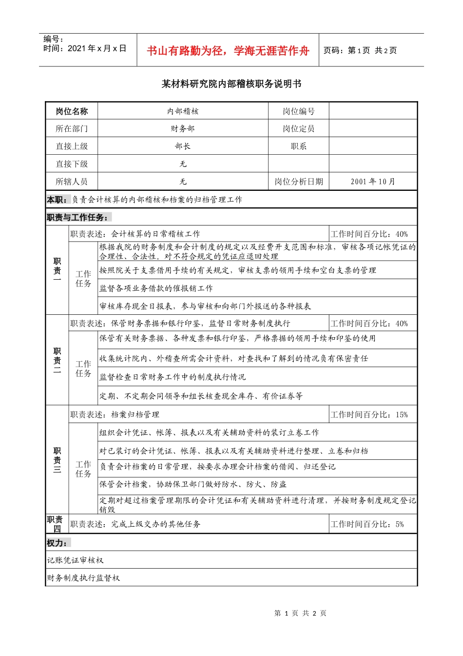 内部稽核职务说明书_第1页