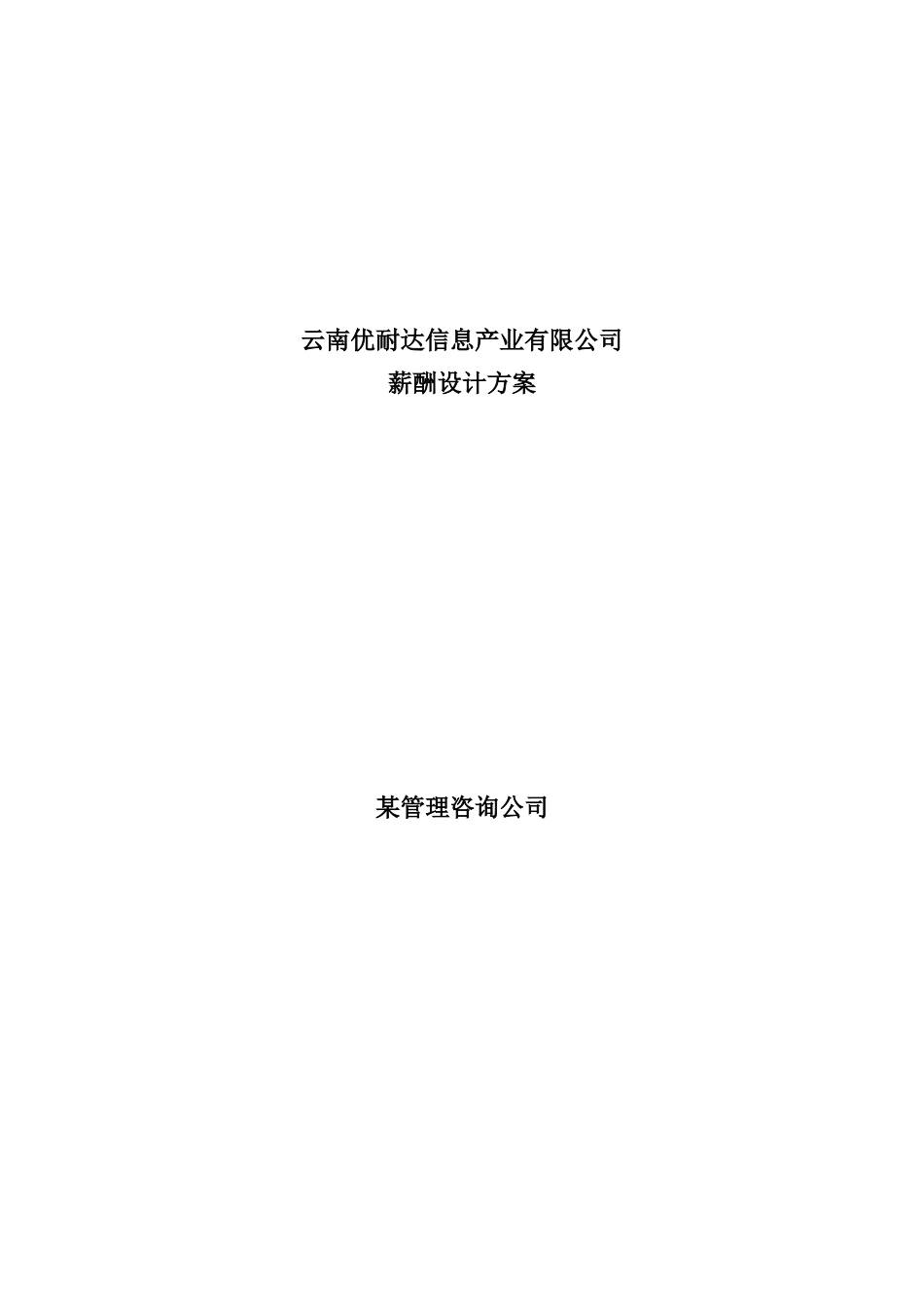 云南优耐达信息产业有限公司薪酬设计方案_第1页