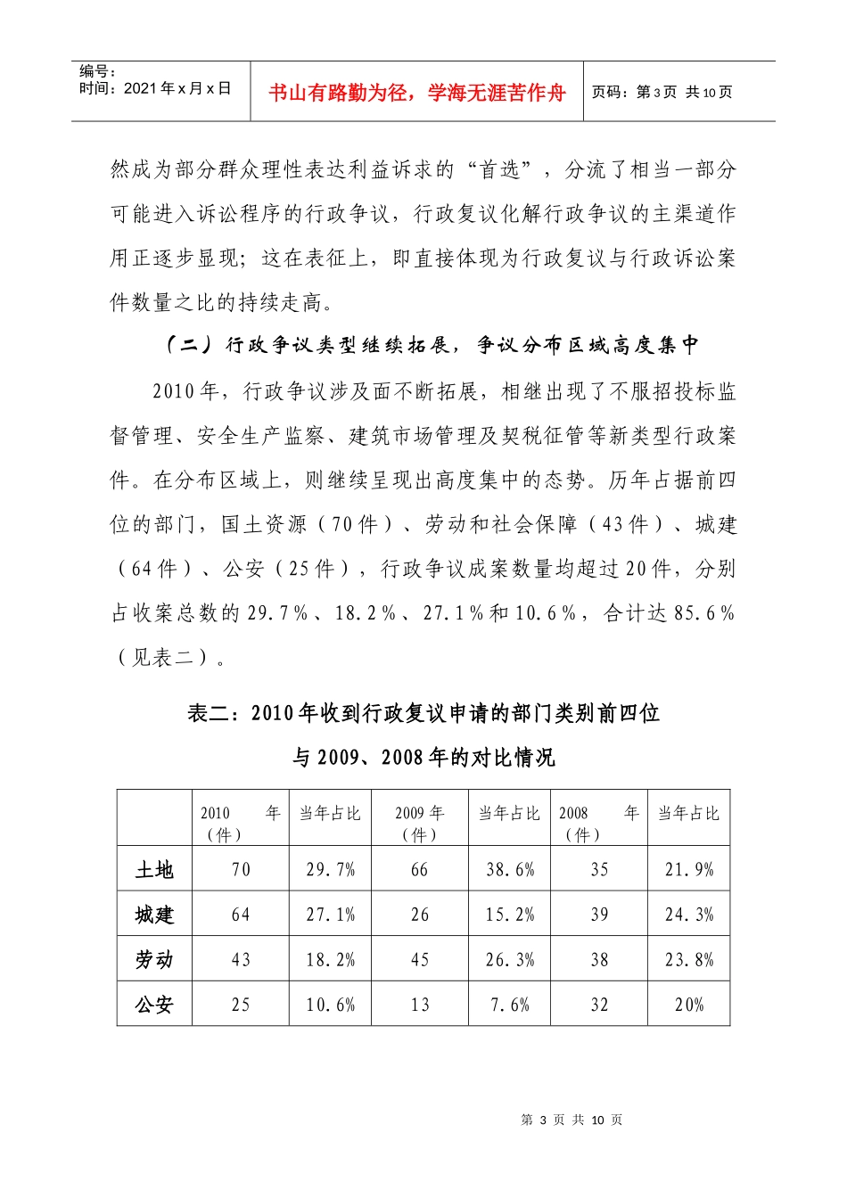 定纷止争促和谐——马鞍山XXXX年行政复议和行政诉讼情况分析_第3页