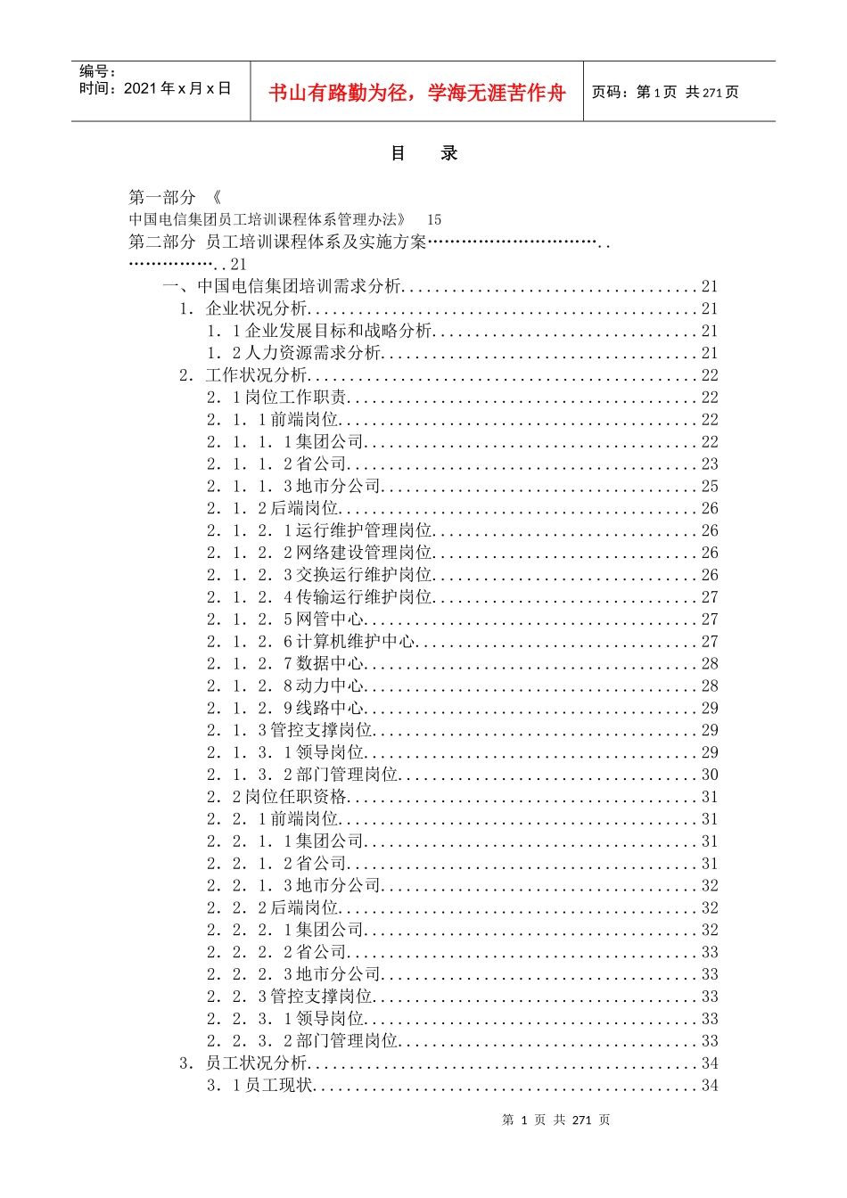 中国电信集团员工培训课程体系（DOC272页）_第2页
