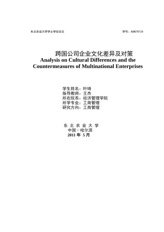 跨国公司企业文化差异及对策分析
